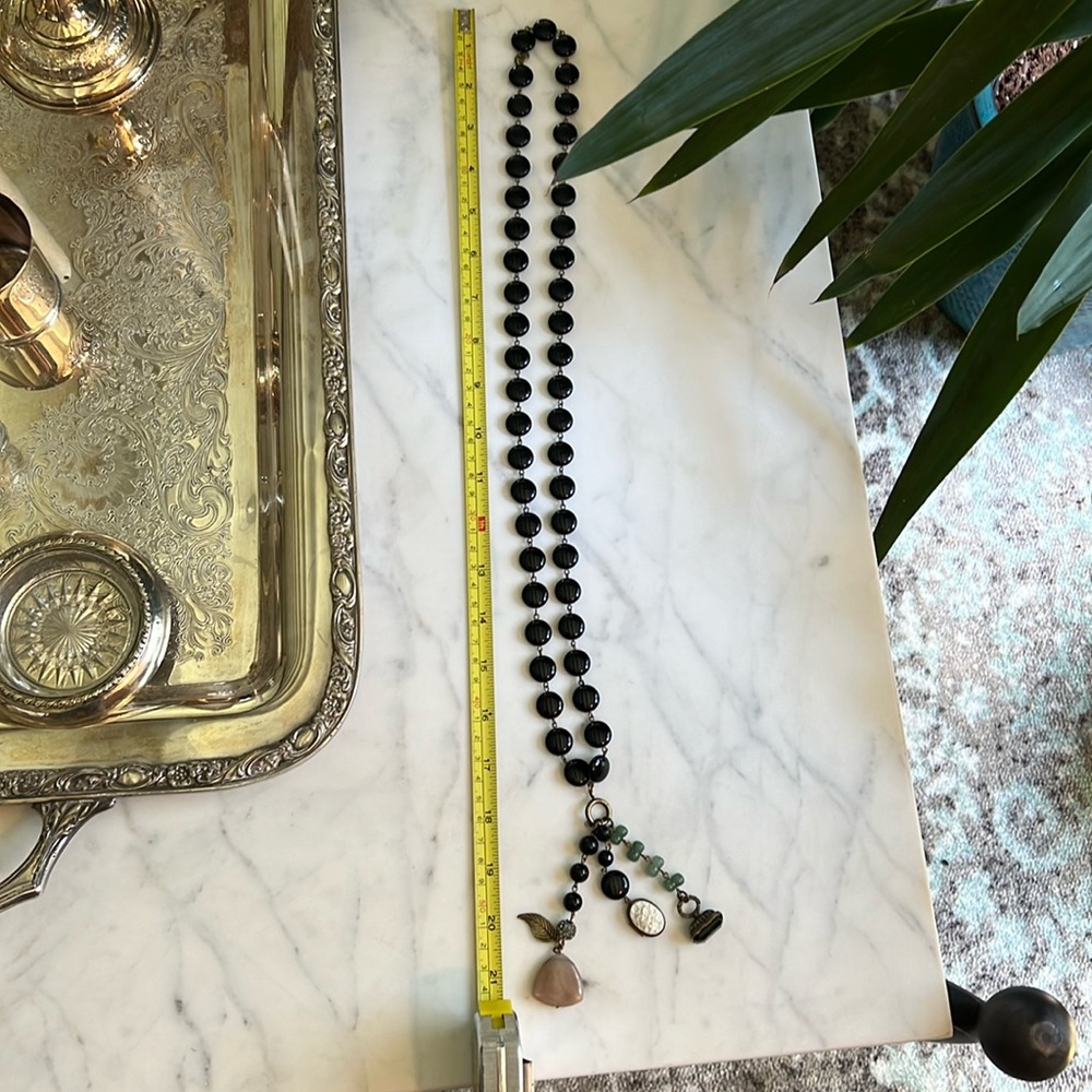Anthropologie necklace black with locket